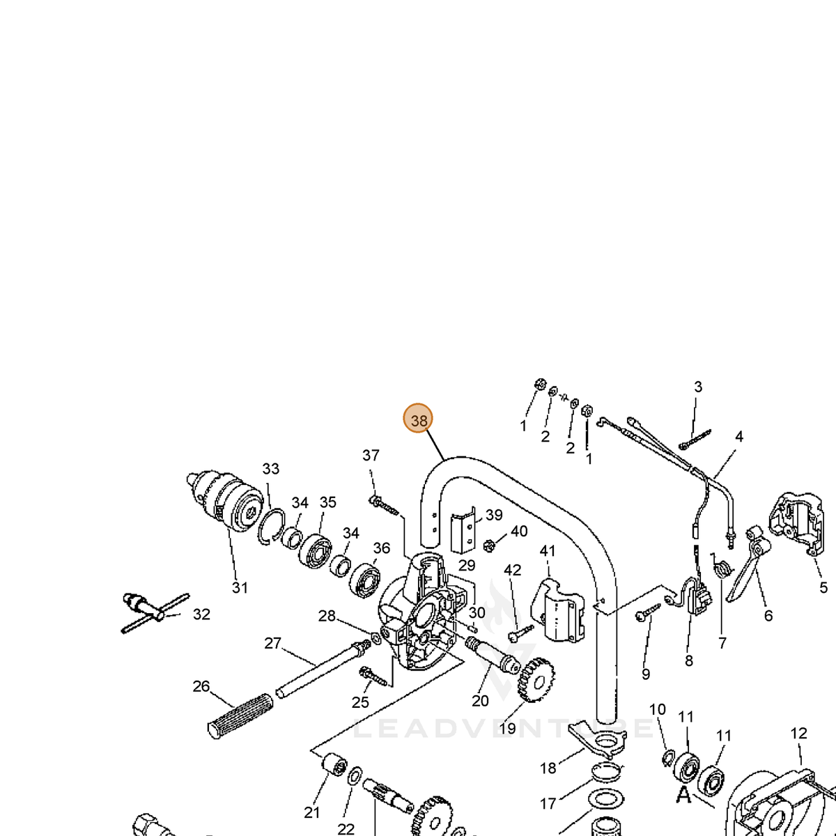 ECHO part 35100005561 — IPL diagram snippet (6x zoom, amber highlight)