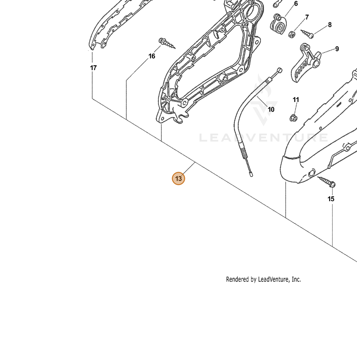 ECHO part 35100009661 — IPL diagram snippet (6x zoom, amber highlight)