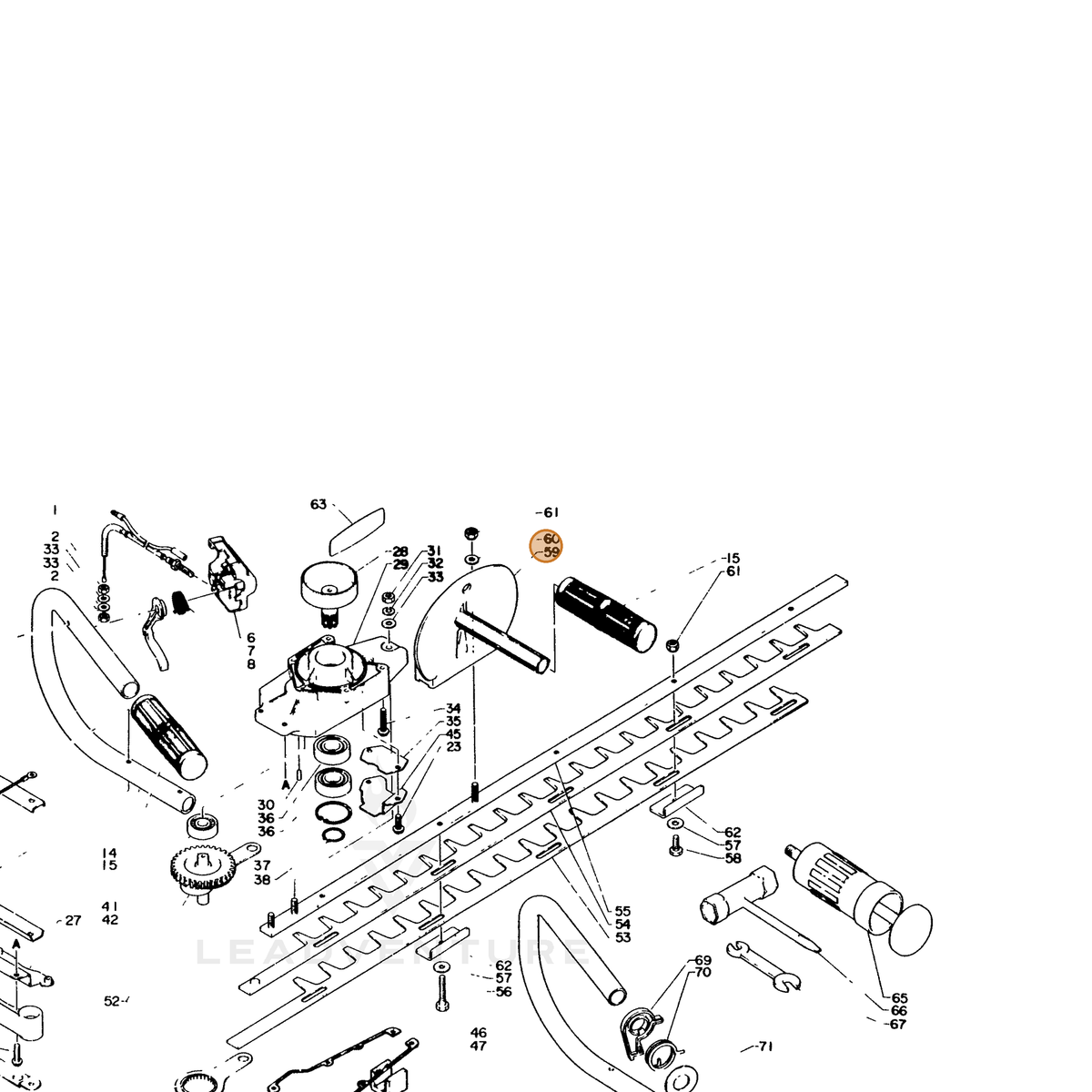 ECHO part 35101002060 — IPL diagram snippet (6x zoom, amber highlight)
