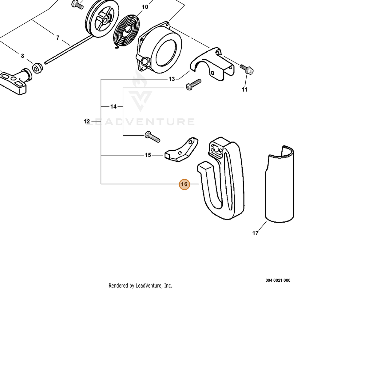ECHO part 35101005060 — IPL diagram snippet (6x zoom, amber highlight)