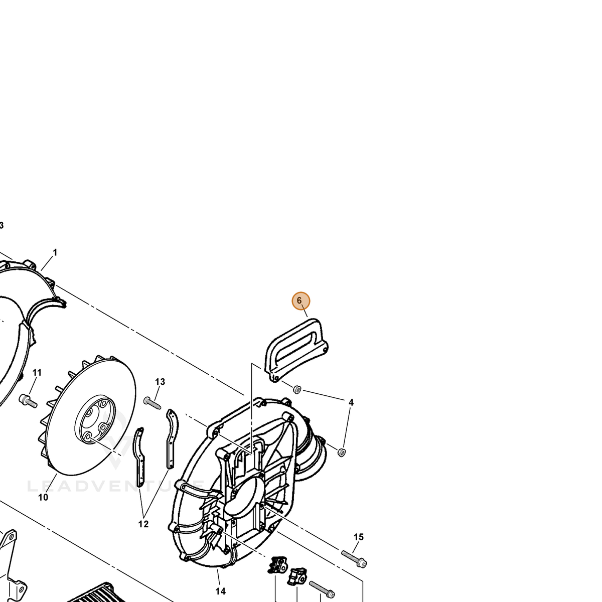 ECHO part 35101008261 — IPL diagram snippet (6x zoom, amber highlight)