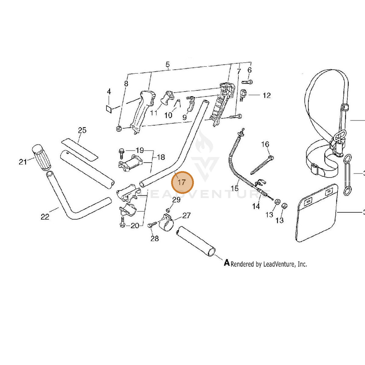 ECHO part 35101043130 — IPL diagram snippet (6x zoom, amber highlight)