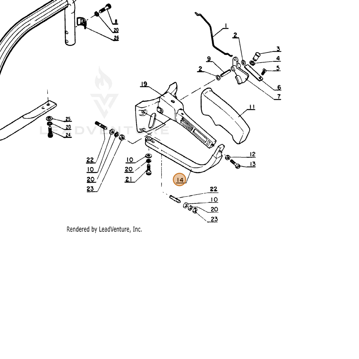 ECHO part 35101100131 — IPL diagram snippet (6x zoom, amber highlight)
