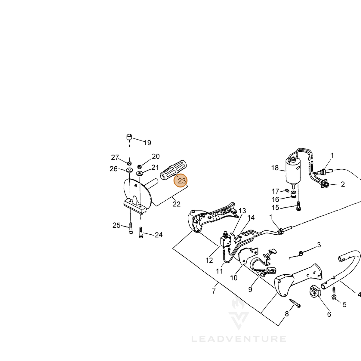 ECHO part 35101209960 — IPL diagram snippet (6x zoom, amber highlight)