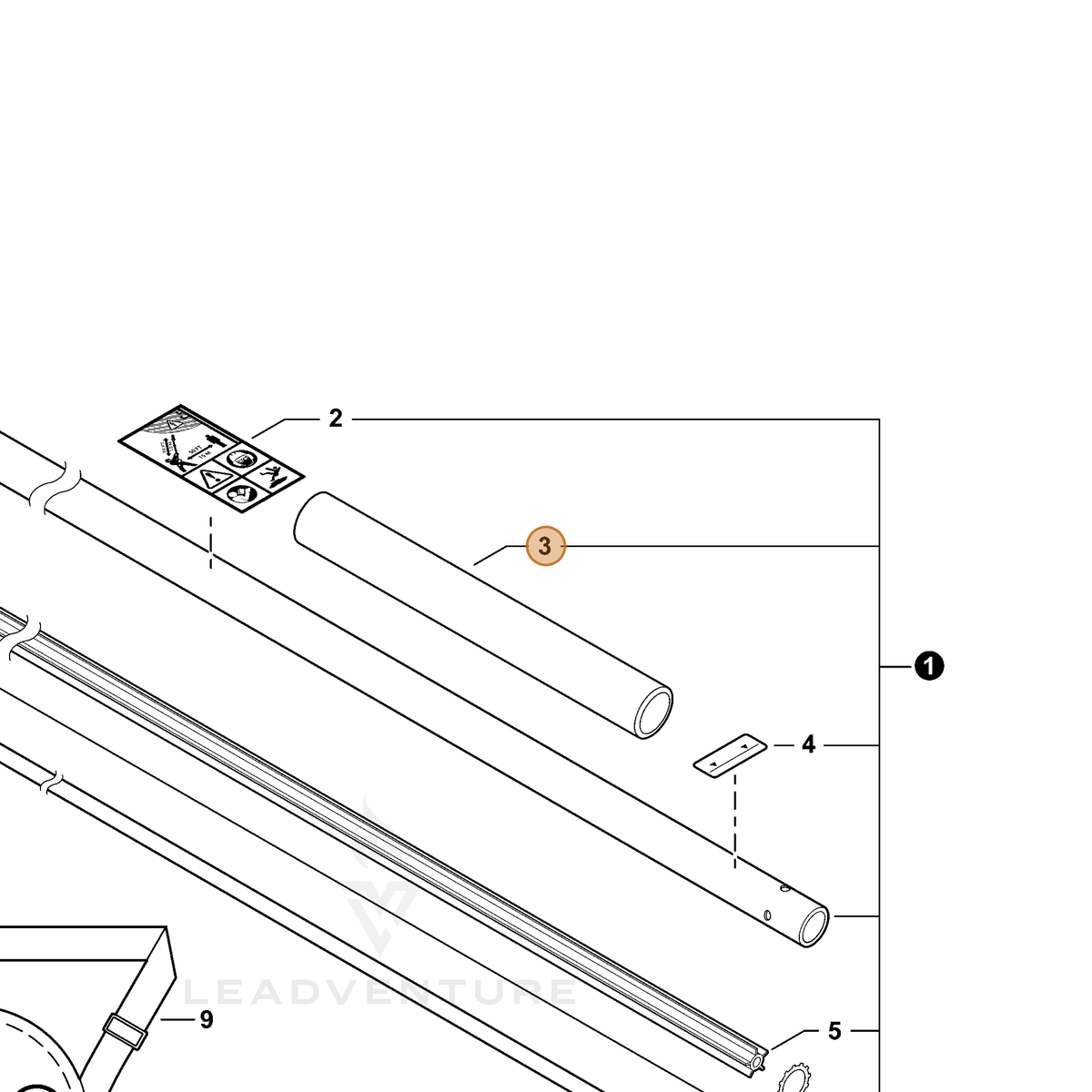 ECHO part 35101221560 — IPL diagram snippet (6x zoom, amber highlight)