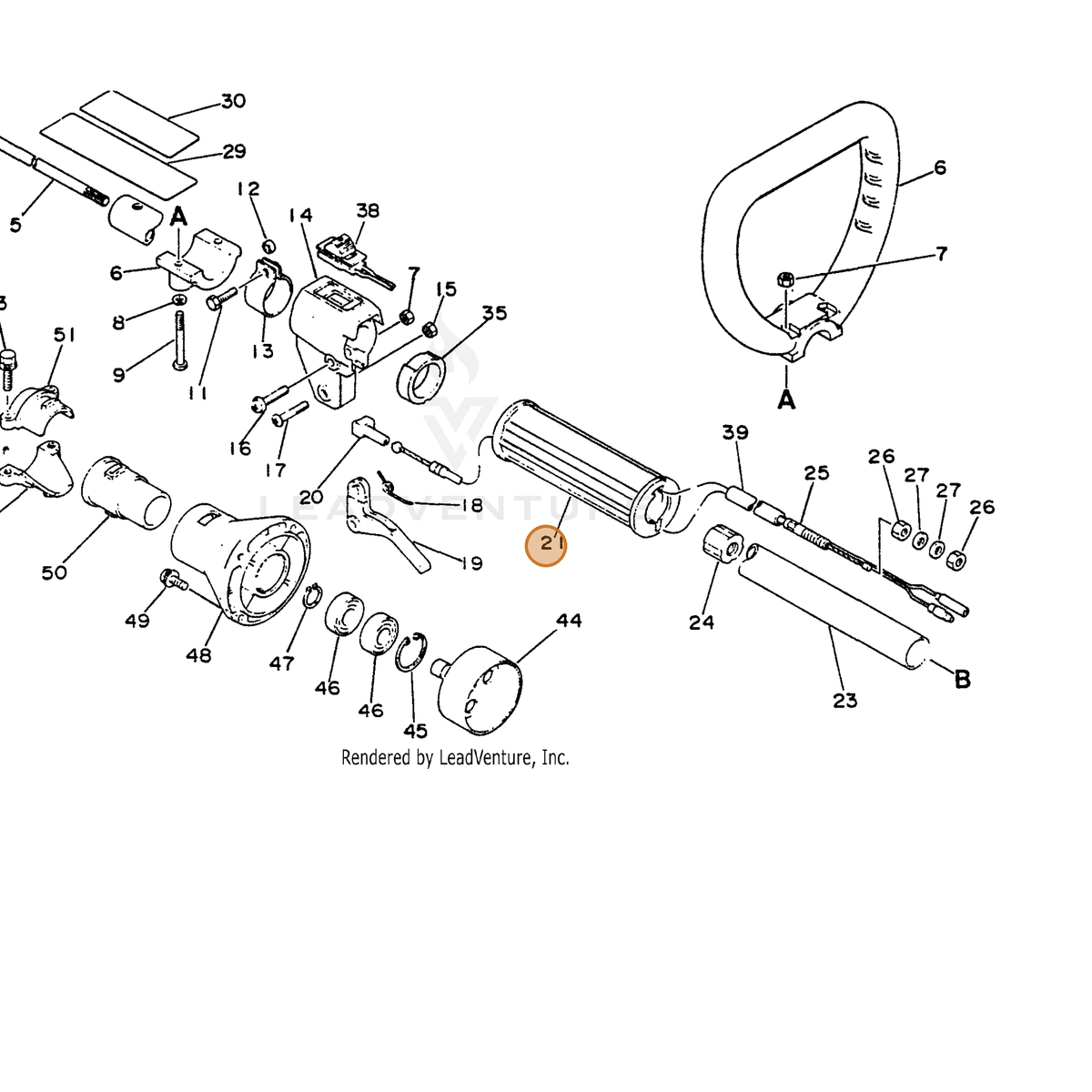 ECHO part 35101224330 — IPL diagram snippet (6x zoom, amber highlight)