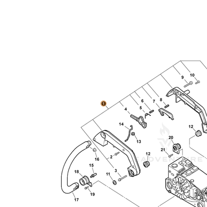 ECHO part 35110039131 — IPL diagram snippet (6x zoom, amber highlight)