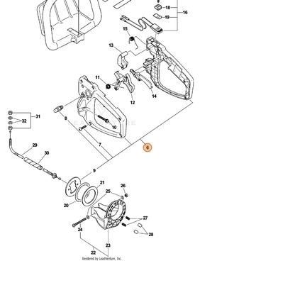 ECHO part 35110113360 — IPL diagram snippet (6x zoom, amber highlight)