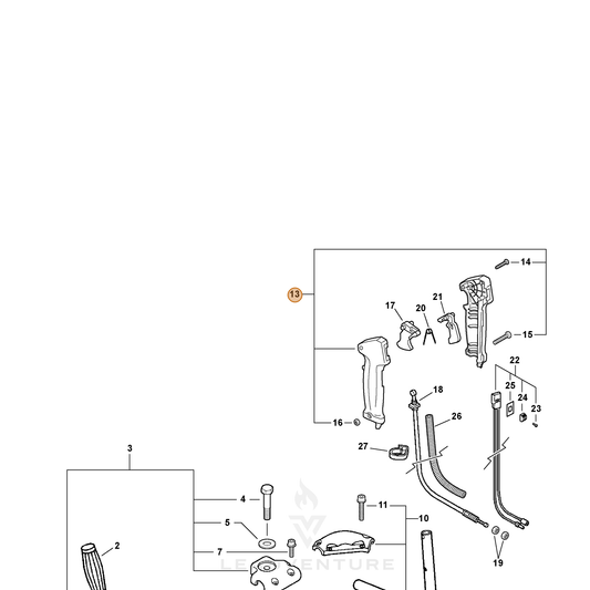 ECHO part 35110247530 — IPL diagram snippet (6x zoom, amber highlight)
