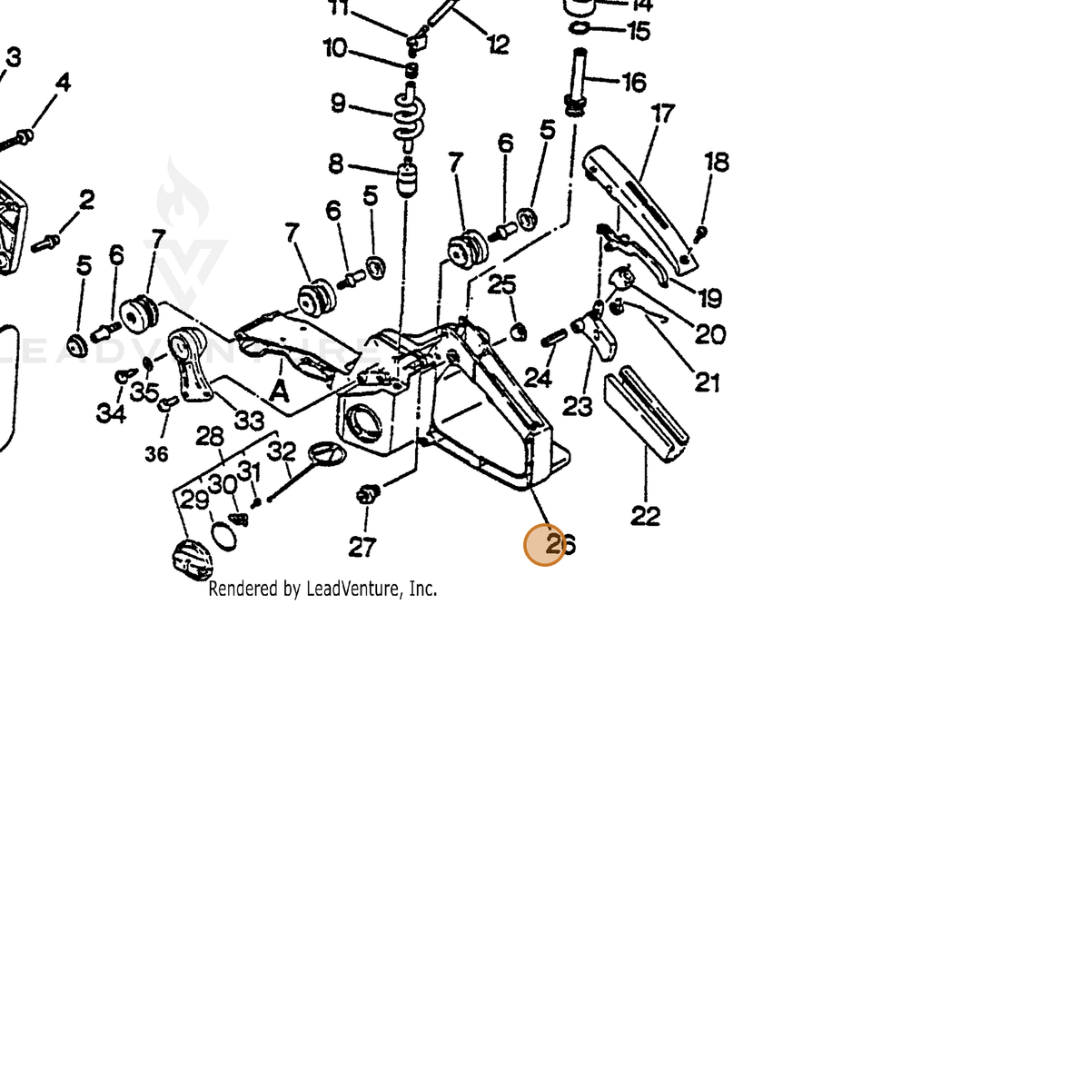 ECHO part 35110307062 — IPL diagram snippet (6x zoom, amber highlight)