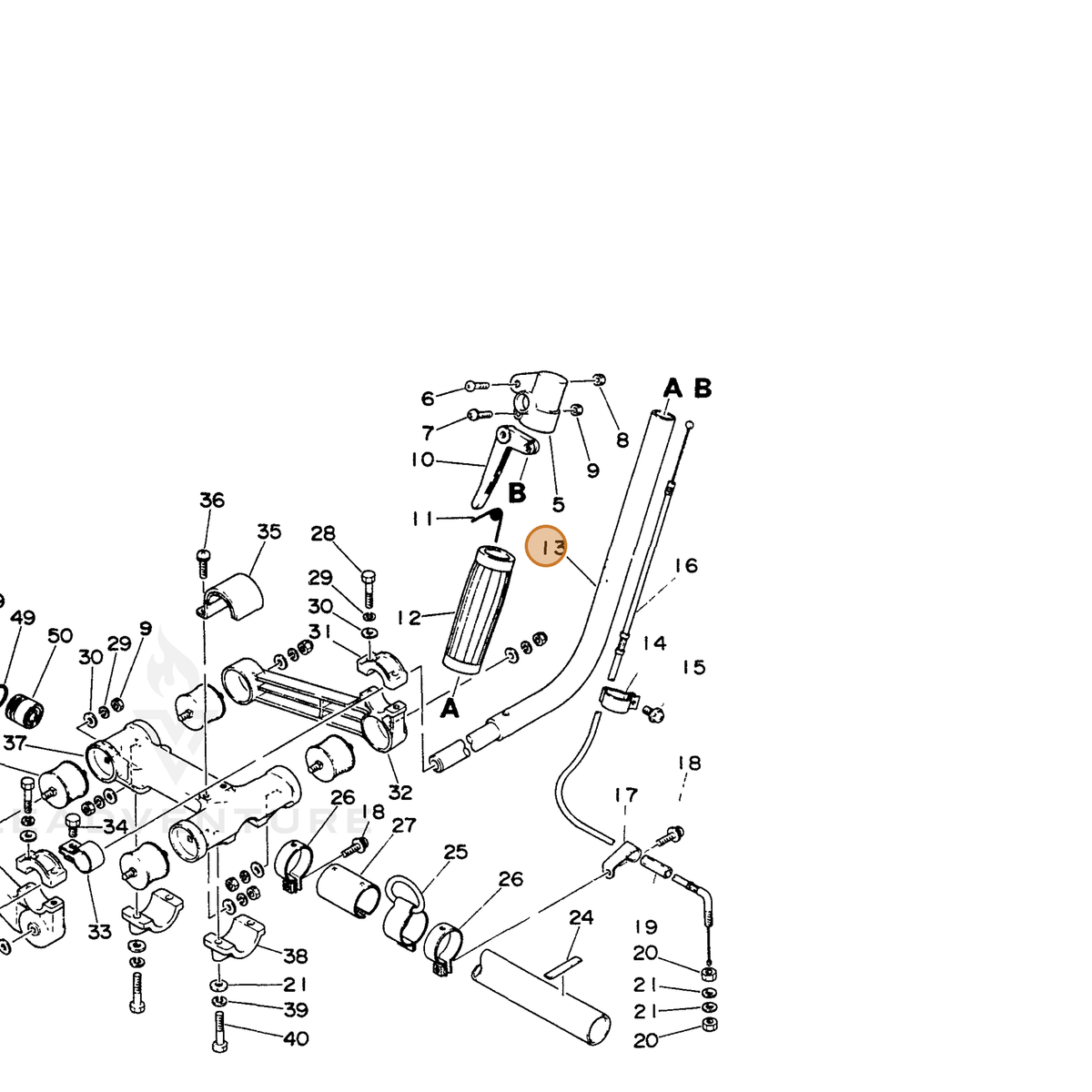 ECHO part 35111008130 — IPL diagram snippet (6x zoom, amber highlight)
