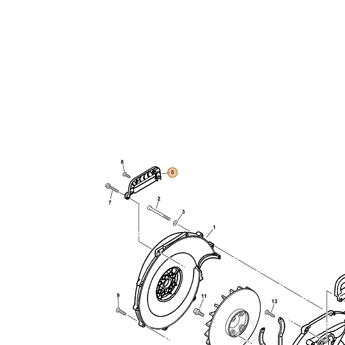 ECHO part 35111008261 — IPL diagram snippet (6x zoom, amber highlight)