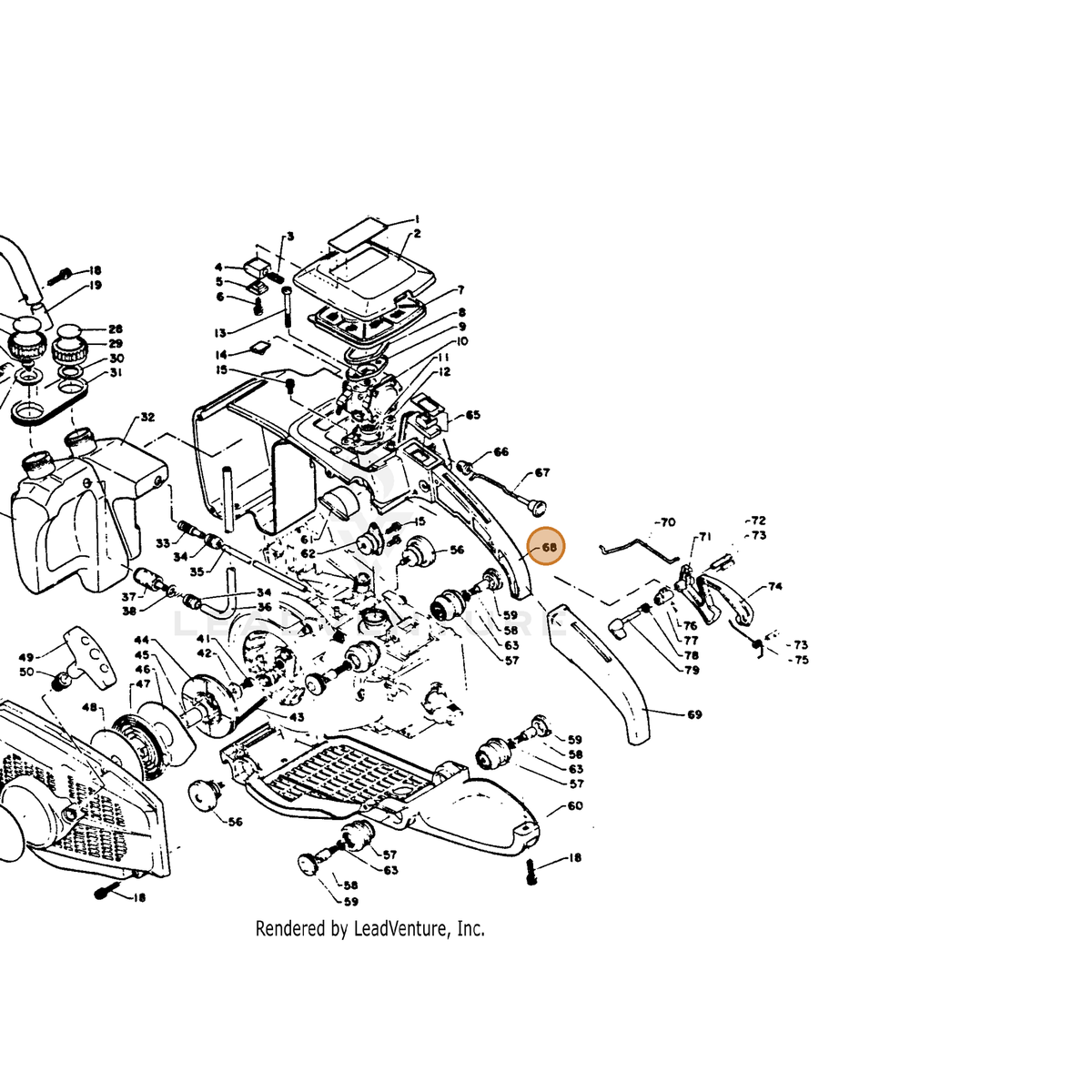 ECHO part 35111012330 — IPL diagram snippet (6x zoom, amber highlight)
