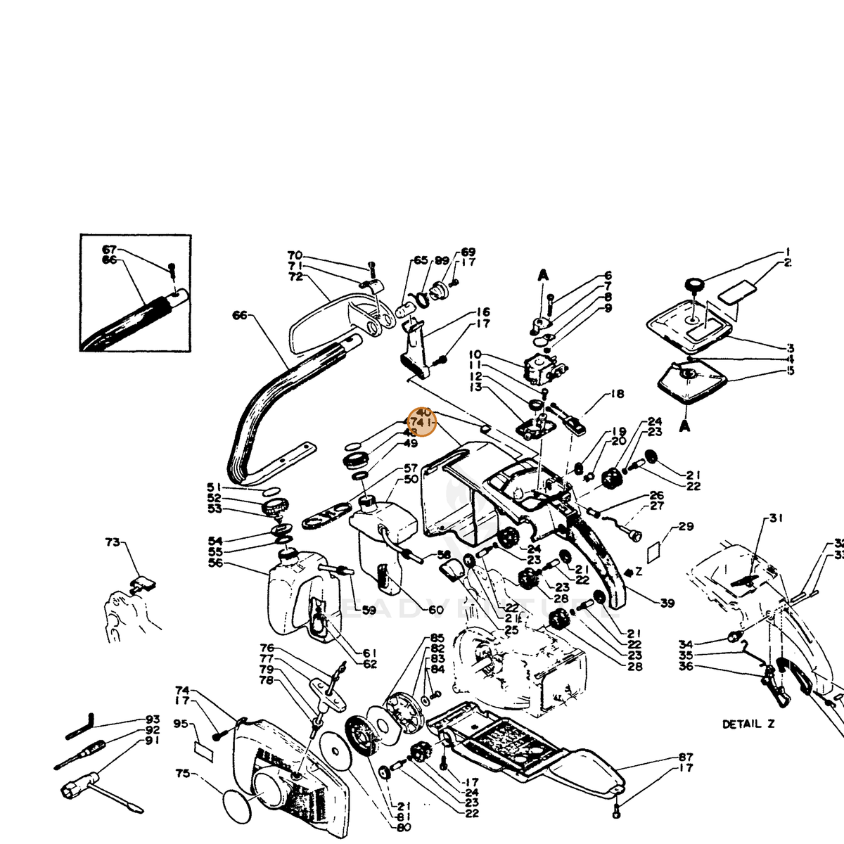 ECHO part 35111014530 — IPL diagram snippet (6x zoom, amber highlight)