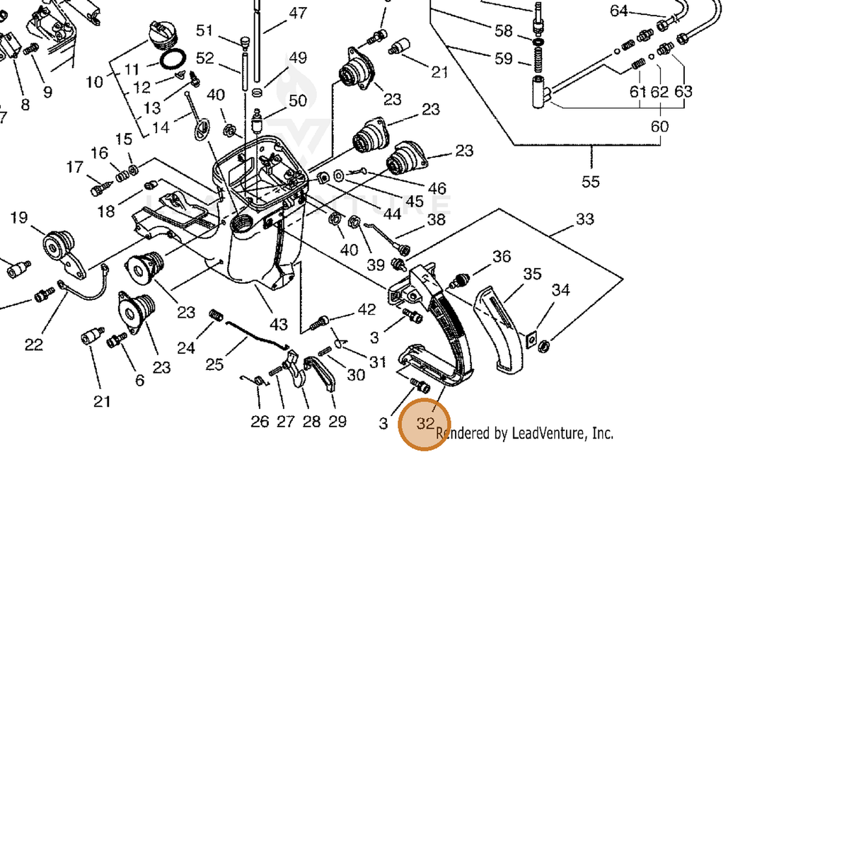 ECHO part 35111016431 — IPL diagram snippet (6x zoom, amber highlight)