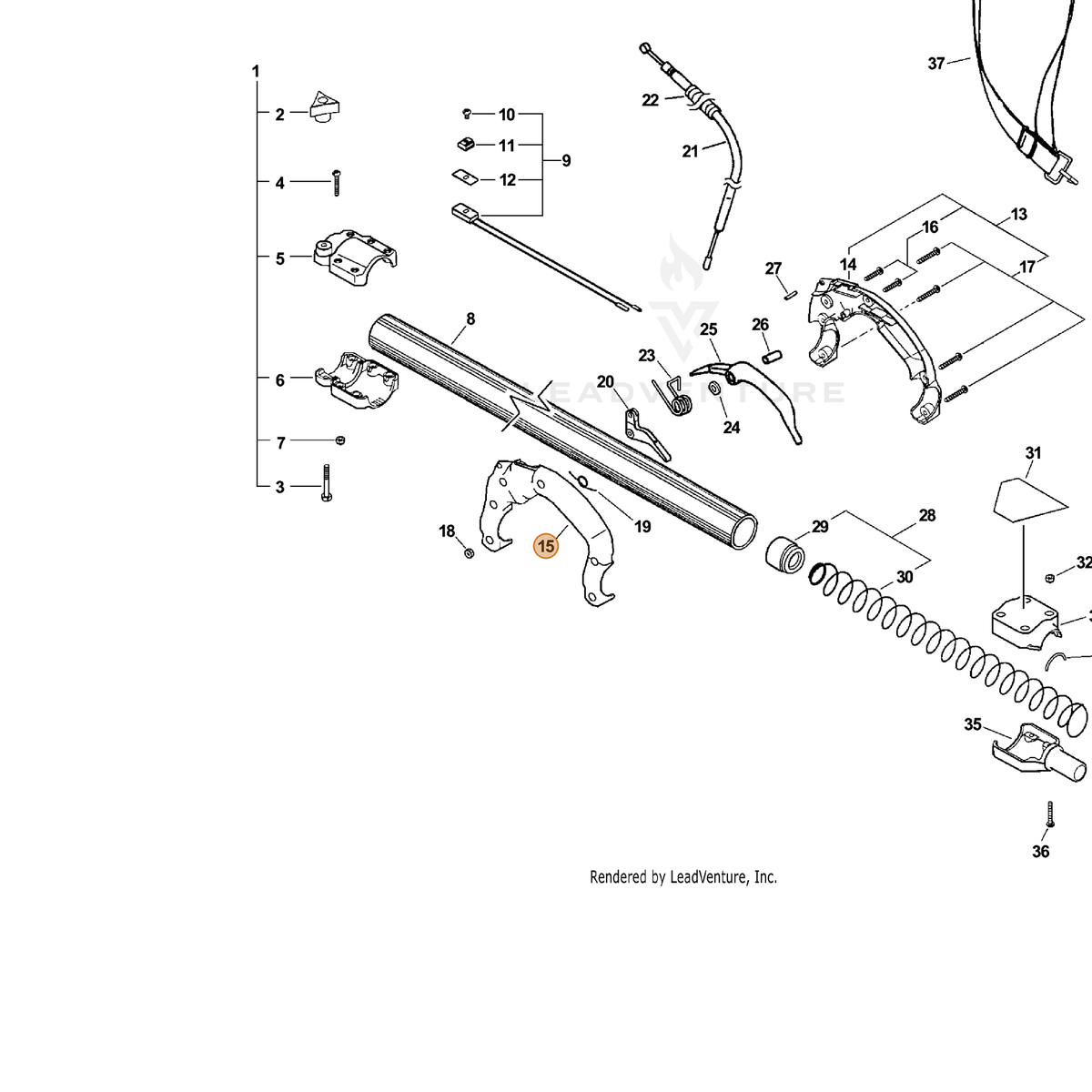 ECHO part 35111022562 — IPL diagram snippet (6x zoom, amber highlight)