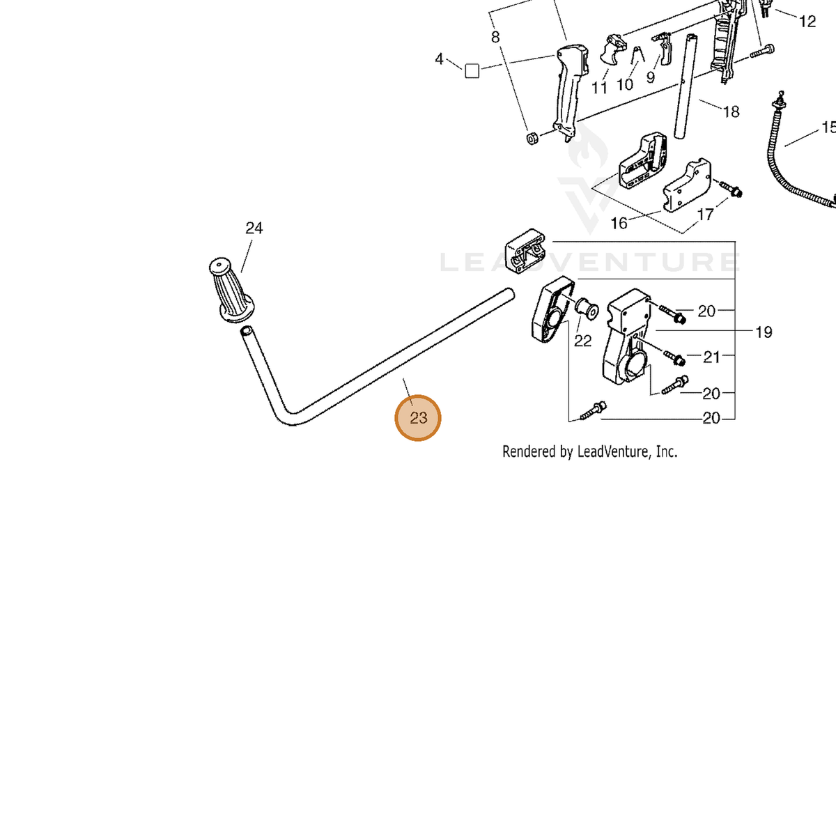 ECHO part 35111054430 — IPL diagram snippet (6x zoom, amber highlight)