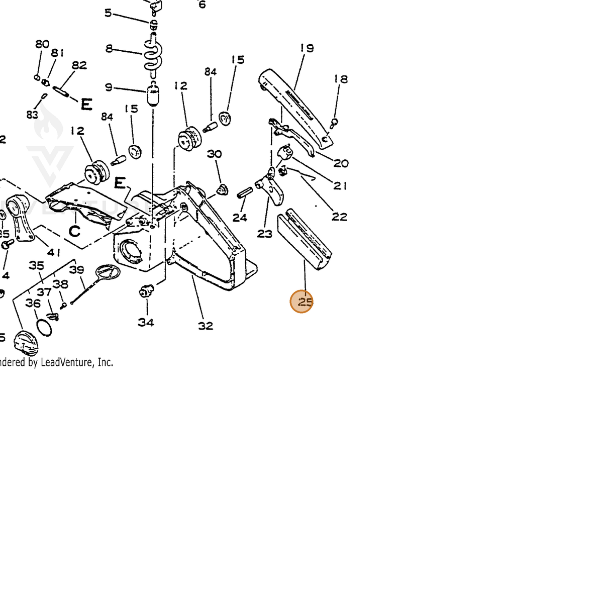 ECHO part 35111130130 — IPL diagram snippet (6x zoom, amber highlight)