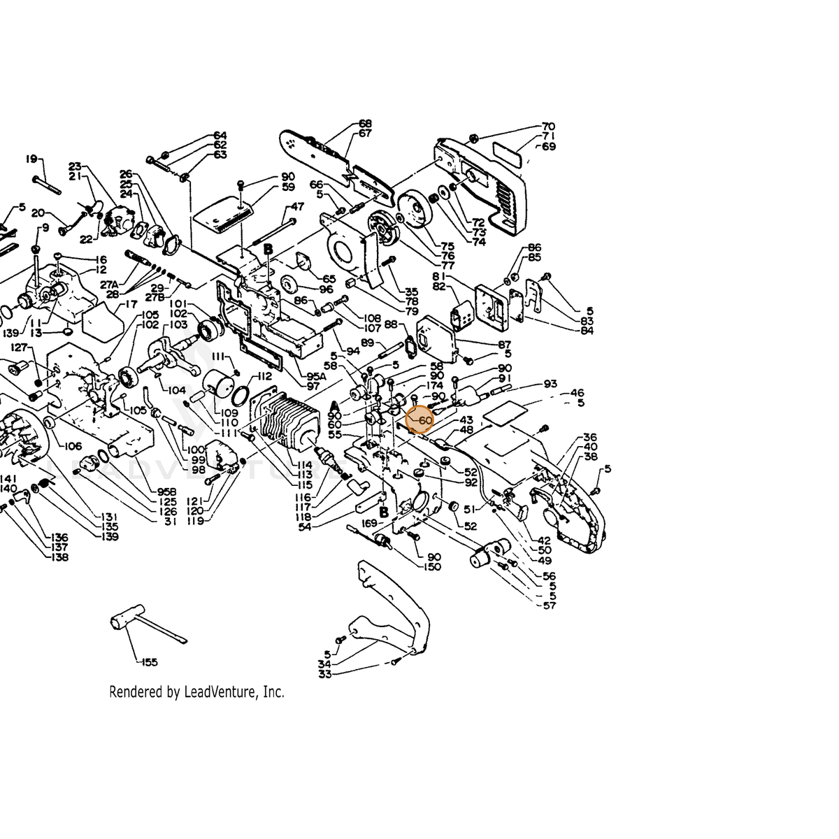 ECHO part 35111215031 — IPL diagram snippet (6x zoom, amber highlight)