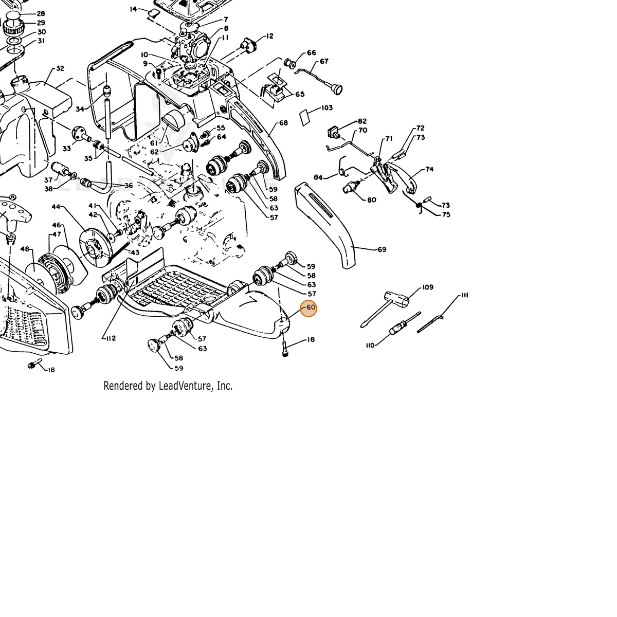 ECHO part 35112312531 — IPL diagram snippet (6x zoom, amber highlight)
