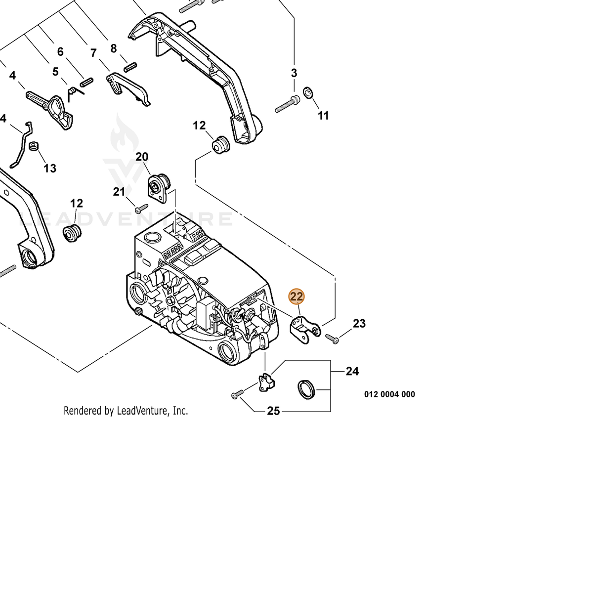 ECHO part 35112339131 — IPL diagram snippet (6x zoom, amber highlight)
