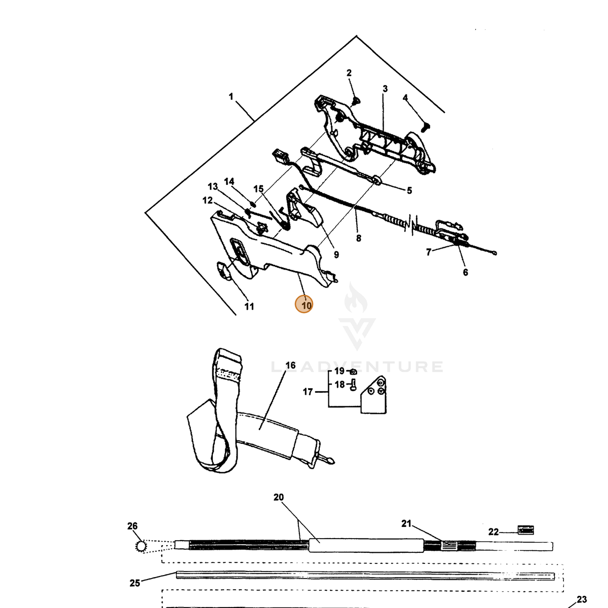 ECHO part 35112922060 — IPL diagram snippet (6x zoom, amber highlight)