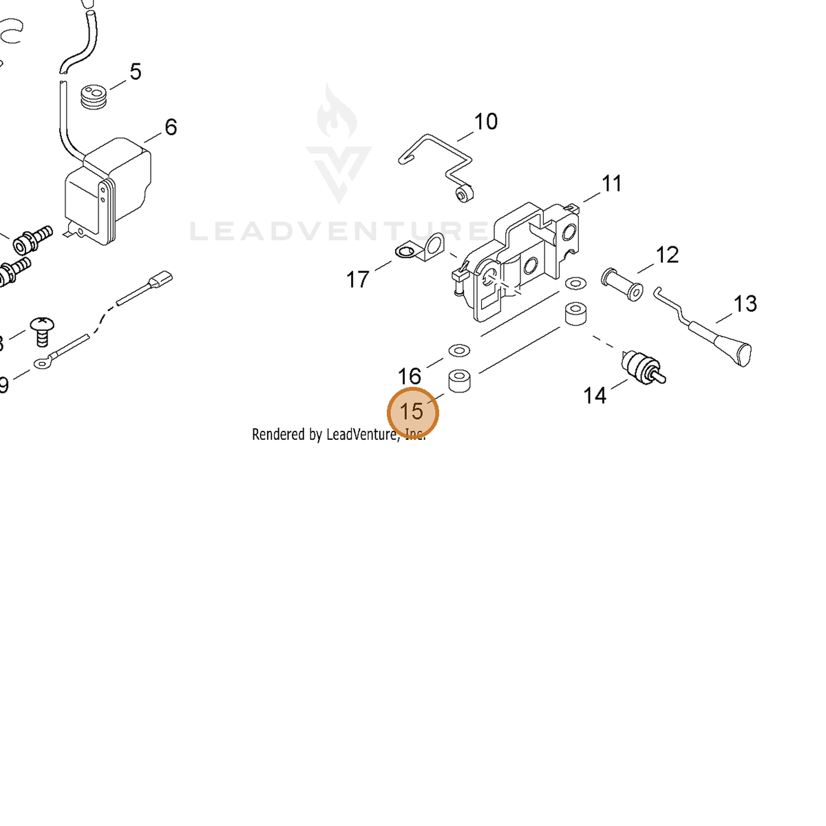 ECHO part 35113439930 — IPL diagram snippet (6x zoom, amber highlight)