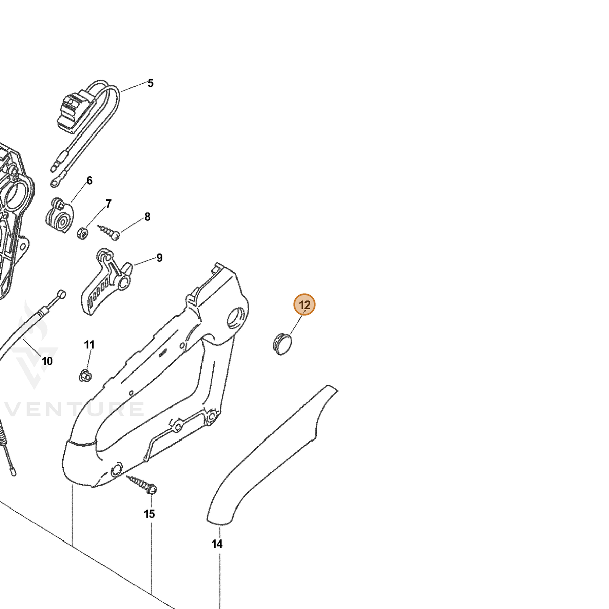 ECHO part 35114607560 — IPL diagram snippet (6x zoom, amber highlight)