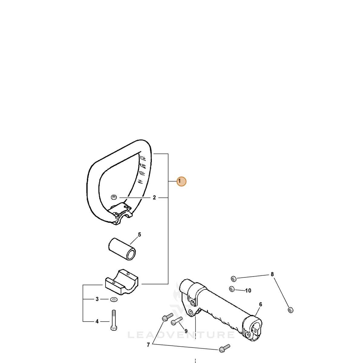 ECHO part 35120108930 — IPL diagram snippet (6x zoom, amber highlight)