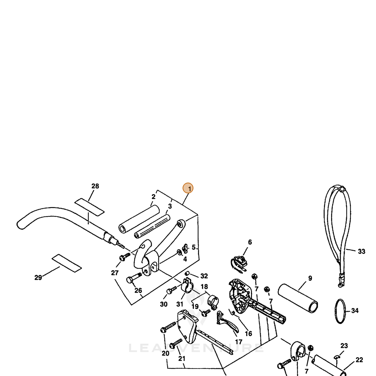 ECHO part 35120150630 — IPL diagram snippet (6x zoom, amber highlight)