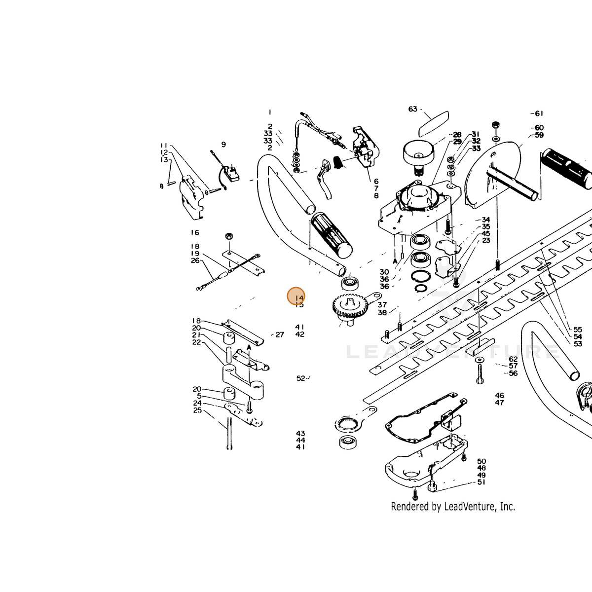 ECHO part 35120502061 — IPL diagram snippet (6x zoom, amber highlight)