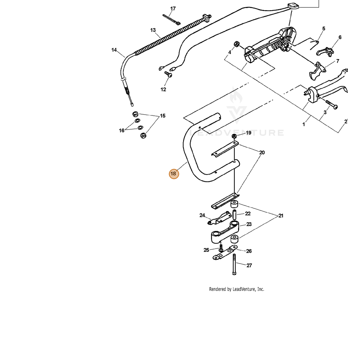 ECHO part 35120508961 — IPL diagram snippet (6x zoom, amber highlight)
