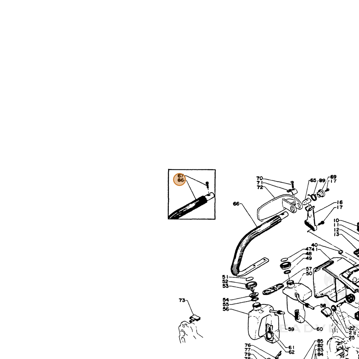 ECHO part 35120514530 — IPL diagram snippet (6x zoom, amber highlight)