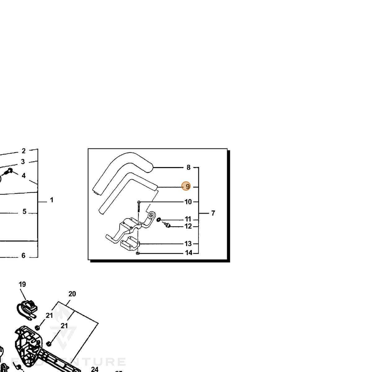 ECHO part 35120566230 — IPL diagram snippet (6x zoom, amber highlight)