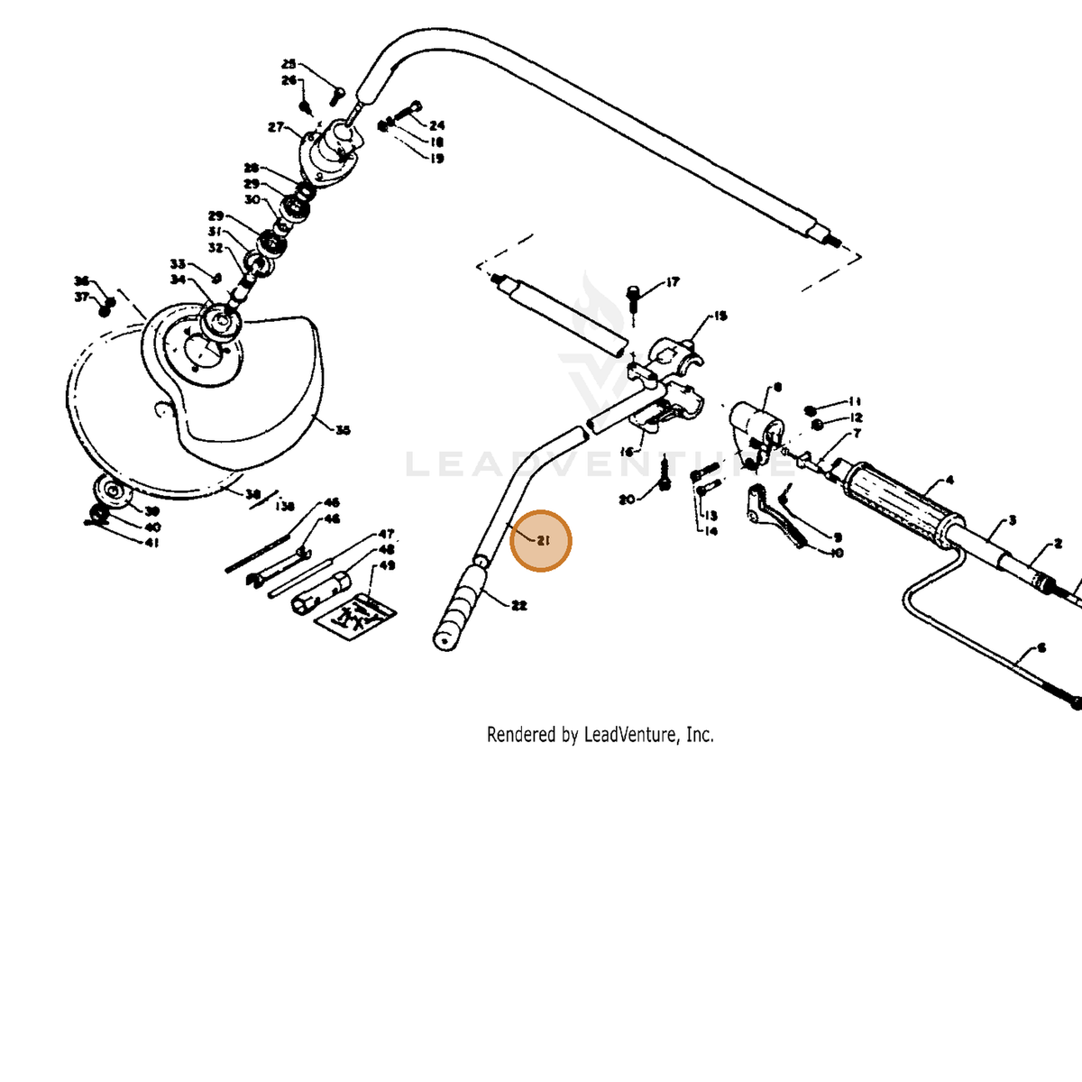ECHO part 35121005930 — IPL diagram snippet (6x zoom, amber highlight)