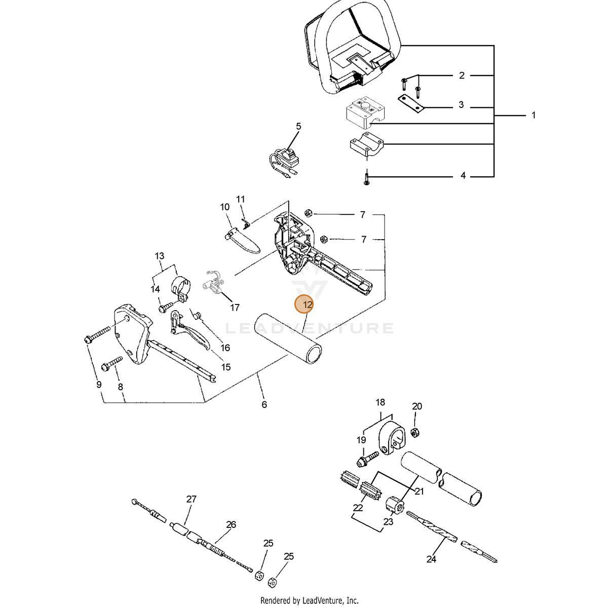 ECHO part 35121352730 — IPL diagram snippet (6x zoom, amber highlight)