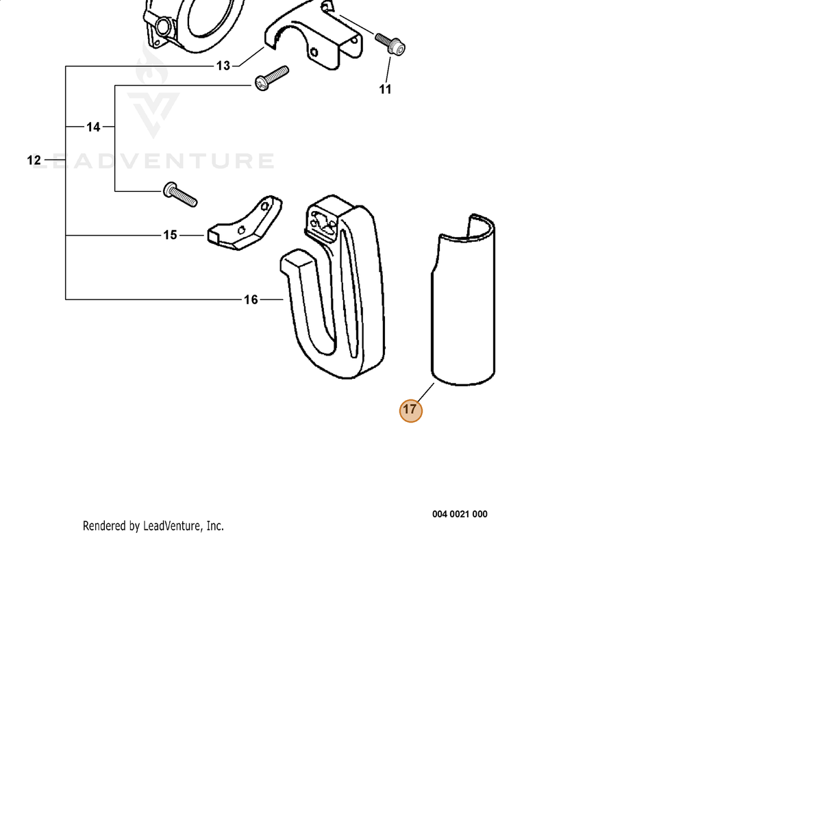 ECHO part 35121354330 — IPL diagram snippet (6x zoom, amber highlight)