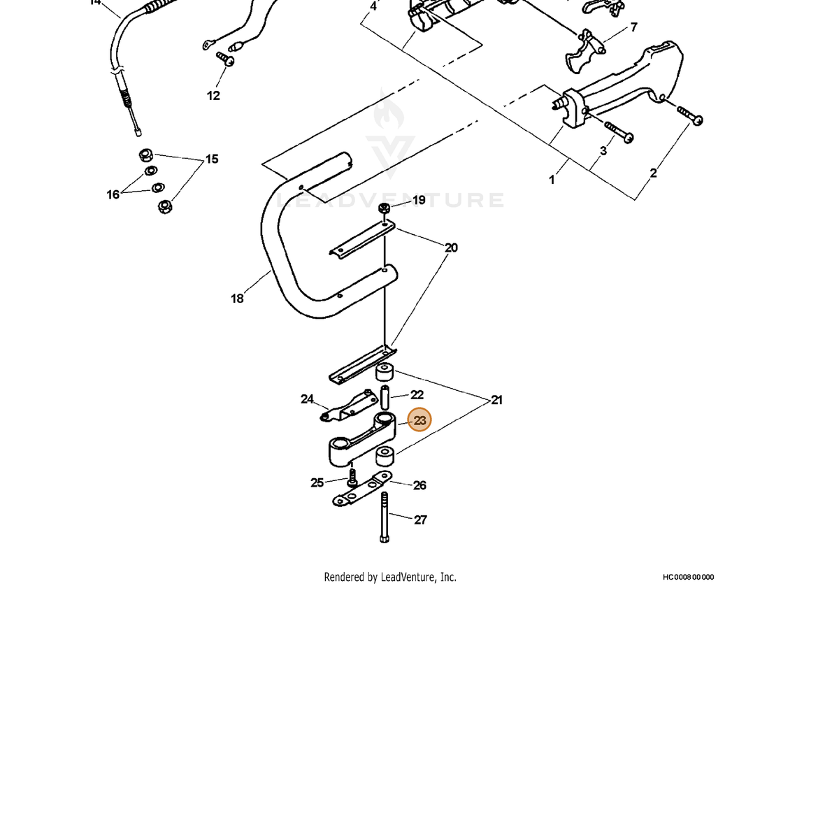 ECHO part 35121705960 — IPL diagram snippet (6x zoom, amber highlight)