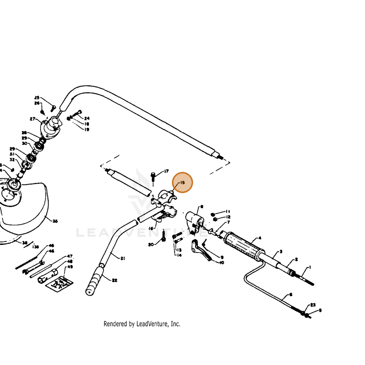 ECHO part 35122505930 — IPL diagram snippet (6x zoom, amber highlight)