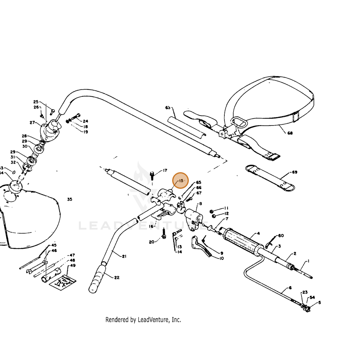 ECHO part 35122507330 — IPL diagram snippet (6x zoom, amber highlight)