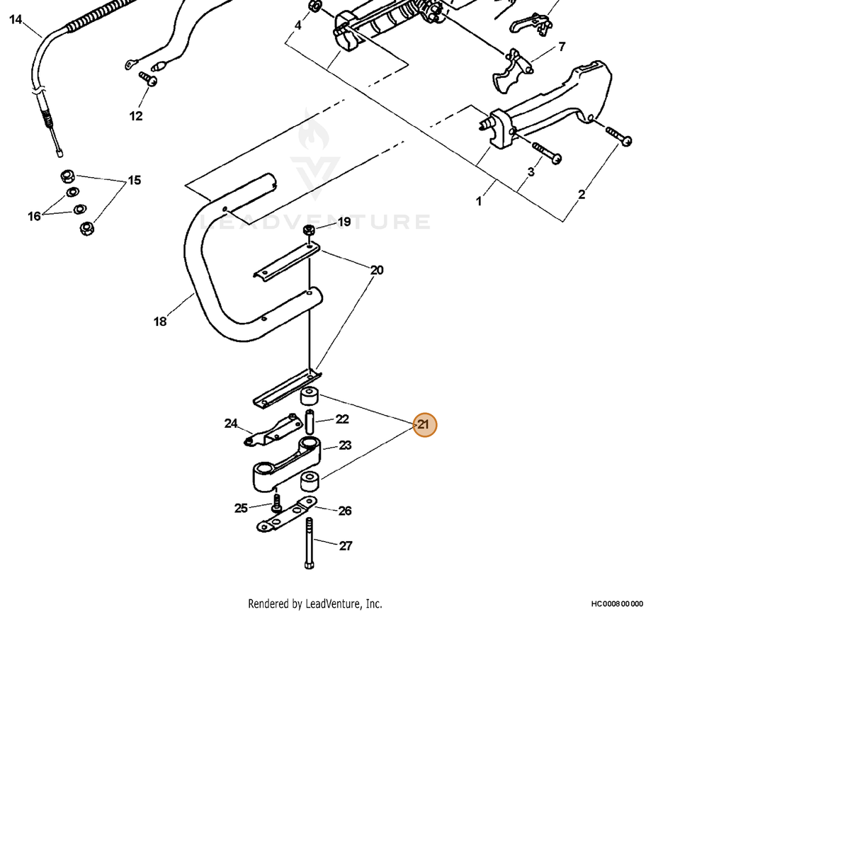 ECHO part 35122801260 — IPL diagram snippet (6x zoom, amber highlight)