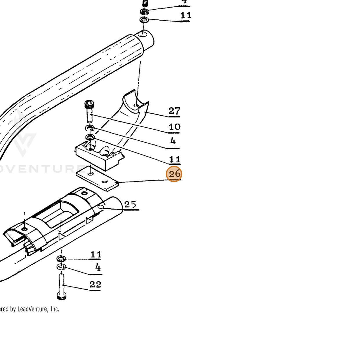 ECHO part 35122802830 — IPL diagram snippet (6x zoom, amber highlight)