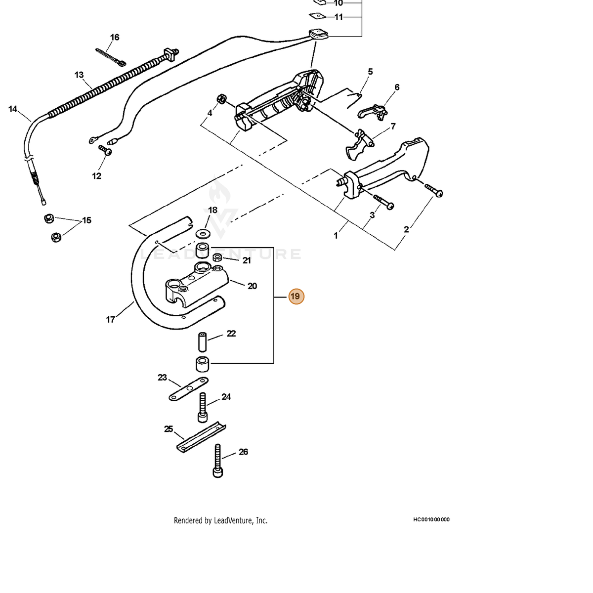 ECHO part 35122807760 — IPL diagram snippet (6x zoom, amber highlight)