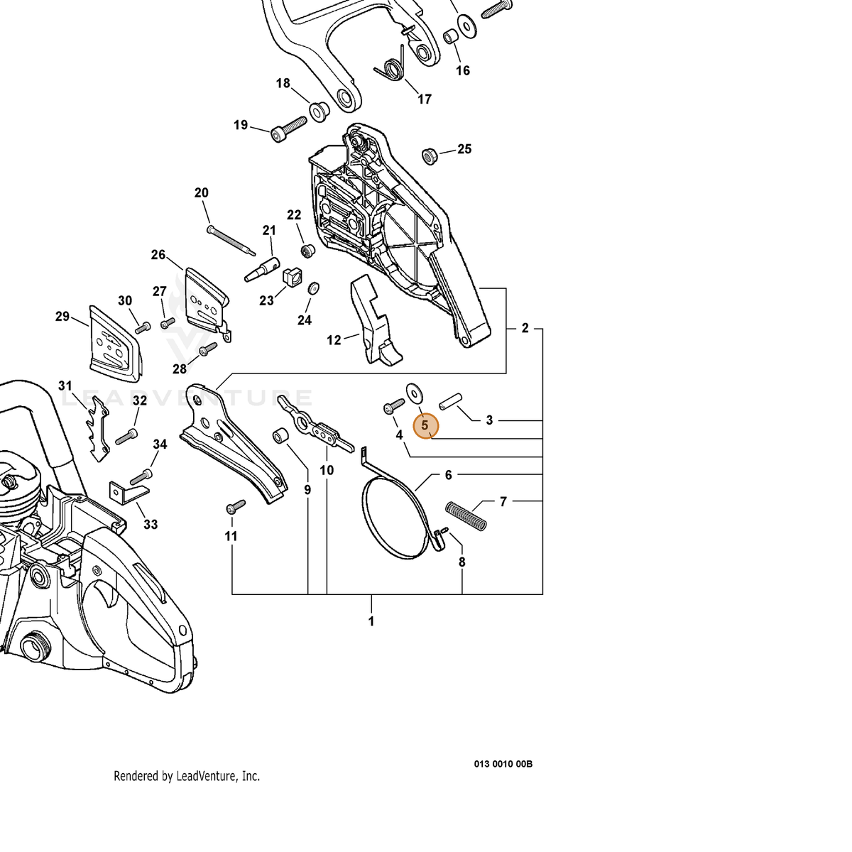 ECHO part 35124906960 — IPL diagram snippet (6x zoom, amber highlight)