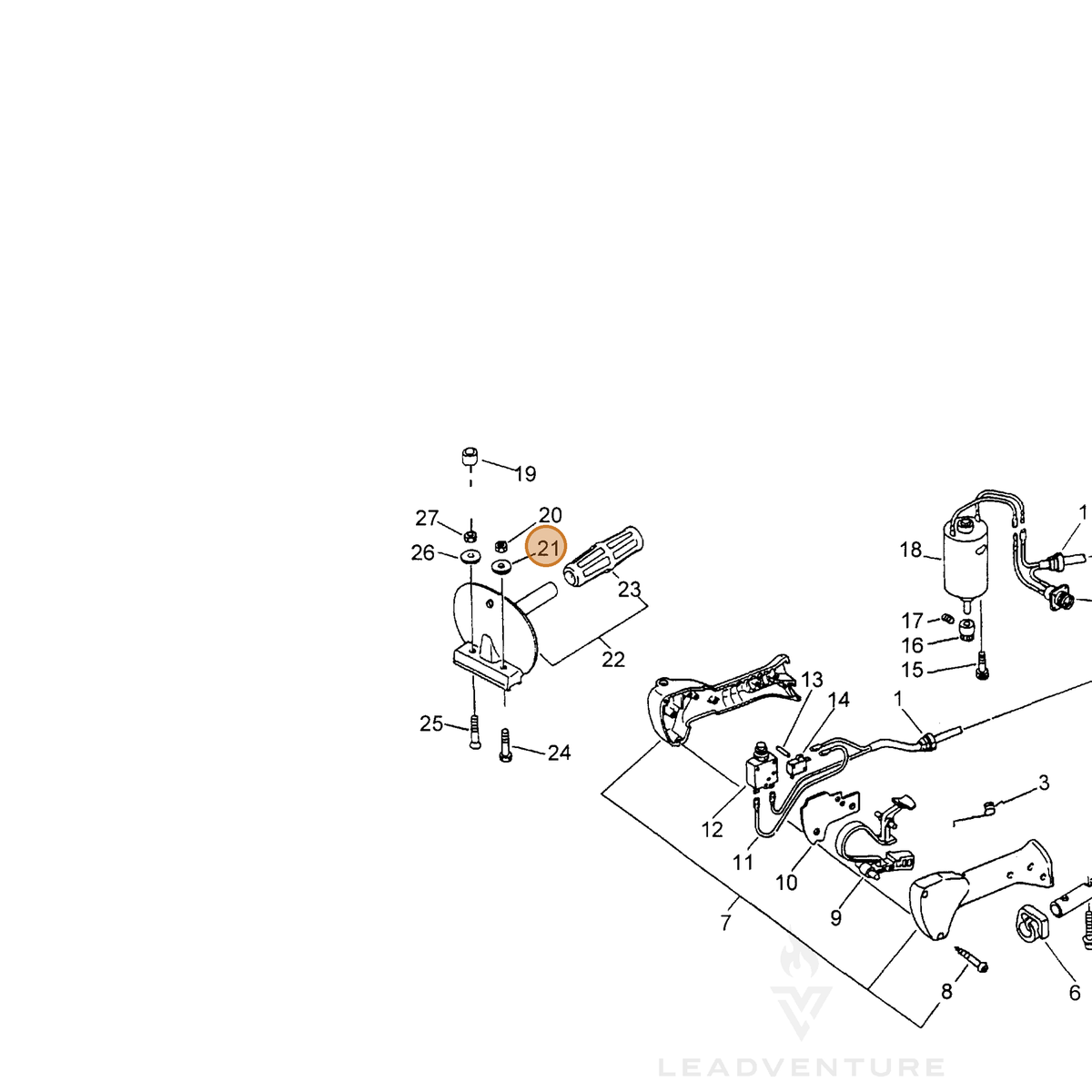 ECHO part 35124920060 — IPL diagram snippet (6x zoom, amber highlight)