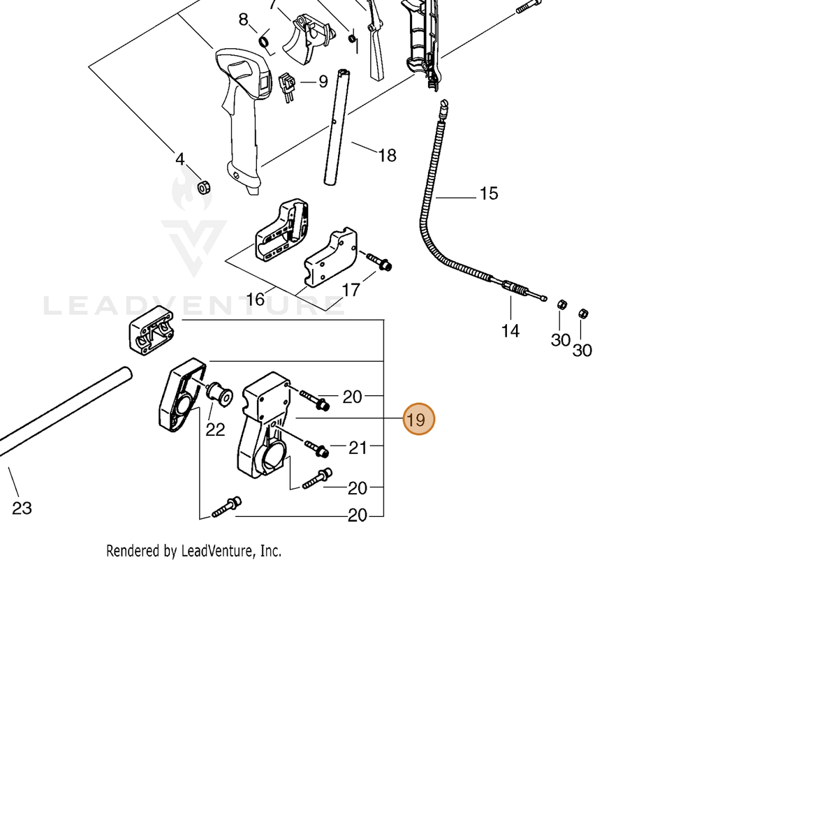 ECHO part 35130147531 — IPL diagram snippet (6x zoom, amber highlight)
