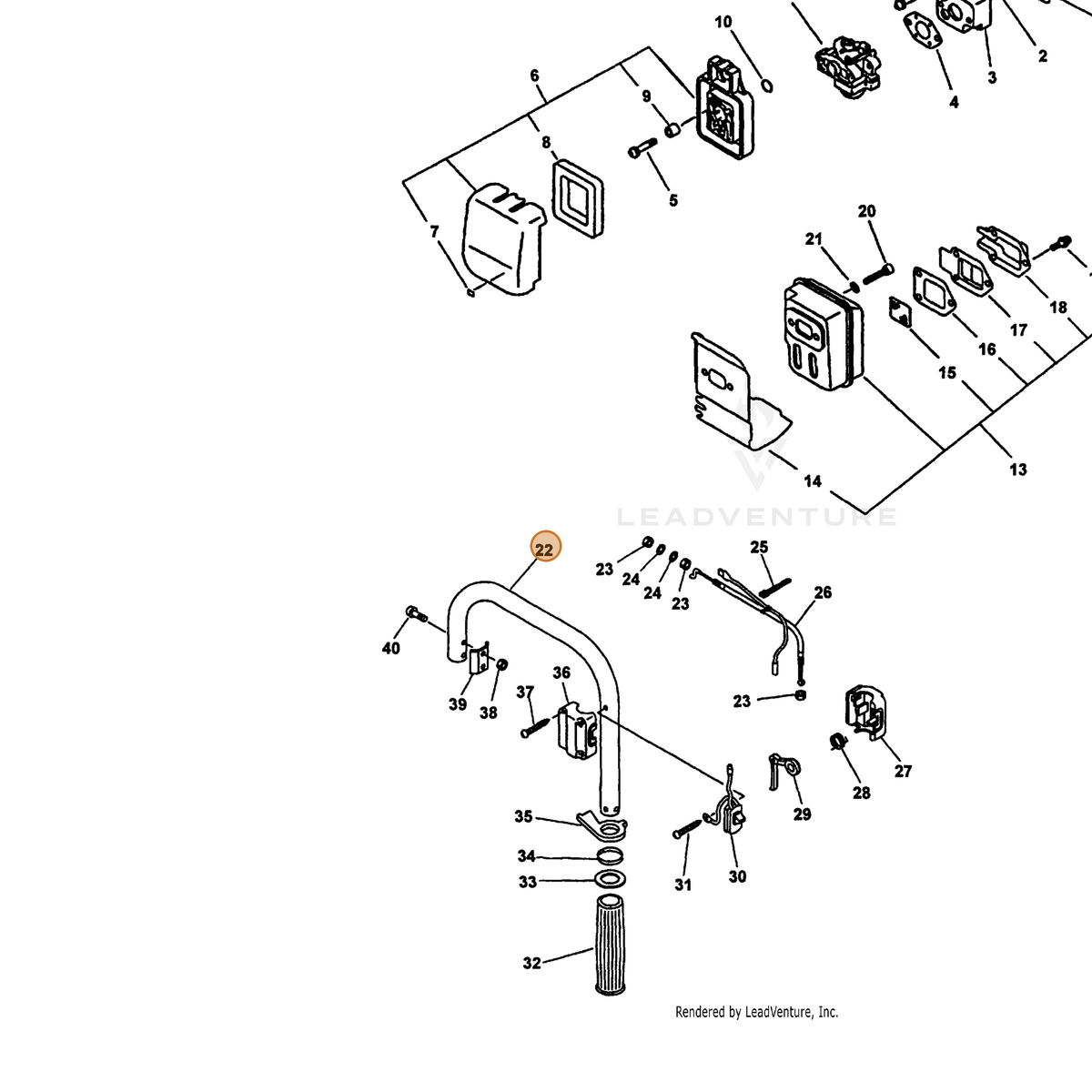 ECHO part 35130520960 — IPL diagram snippet (6x zoom, amber highlight)