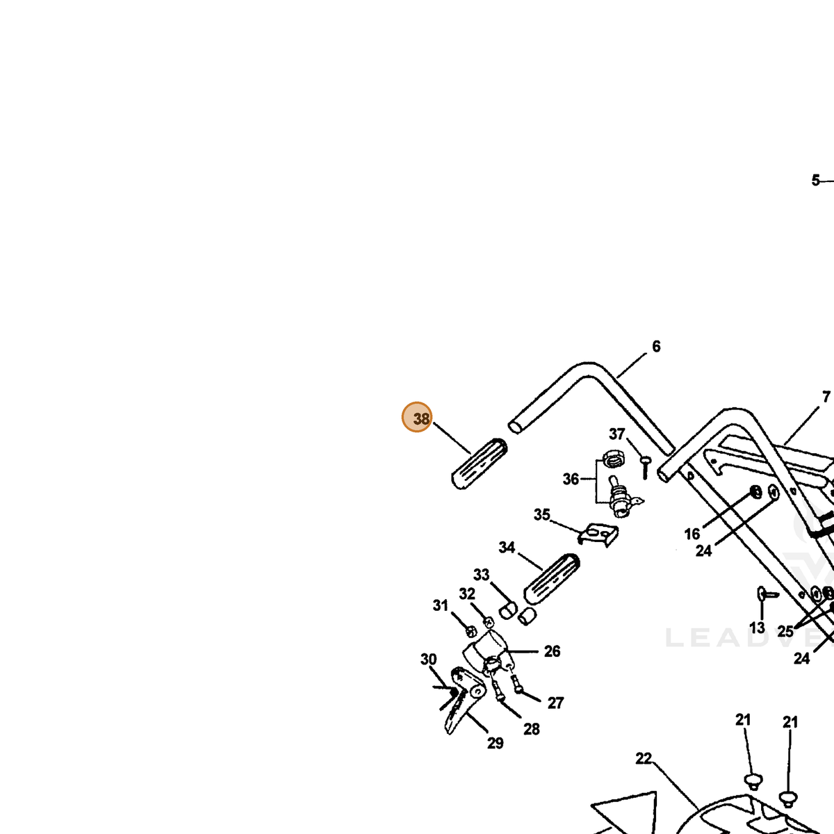 ECHO part 35131102330 — IPL diagram snippet (6x zoom, amber highlight)