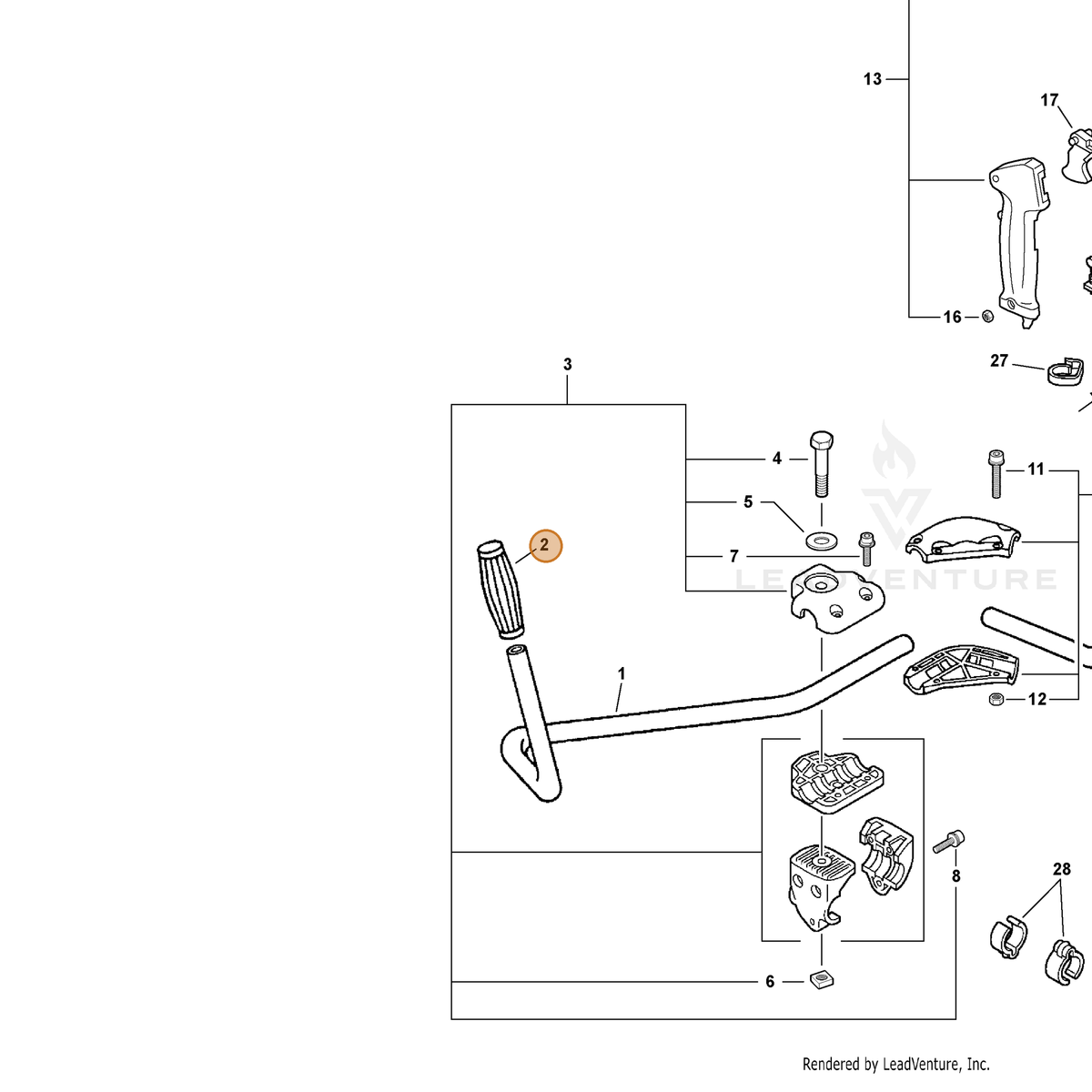 ECHO part 35131122431 — IPL diagram snippet (6x zoom, amber highlight)