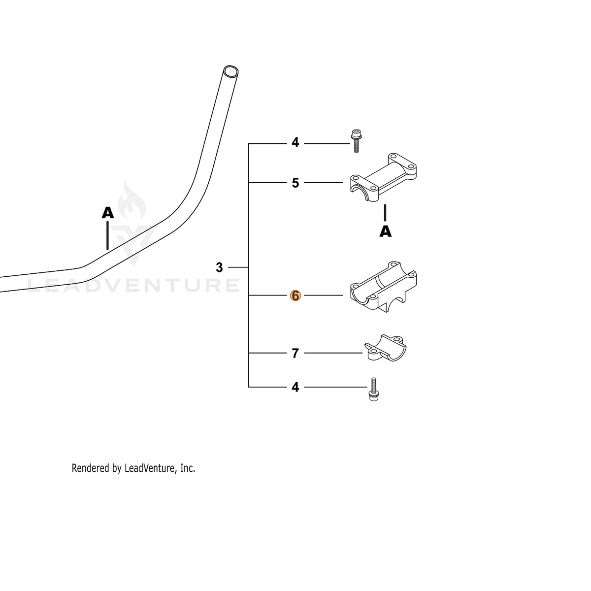ECHO part 35131222331 — IPL diagram snippet (6x zoom, amber highlight)